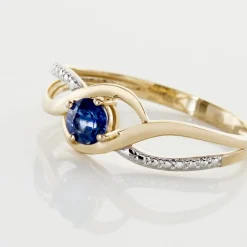 Bague Or Jaune Canut Saphir