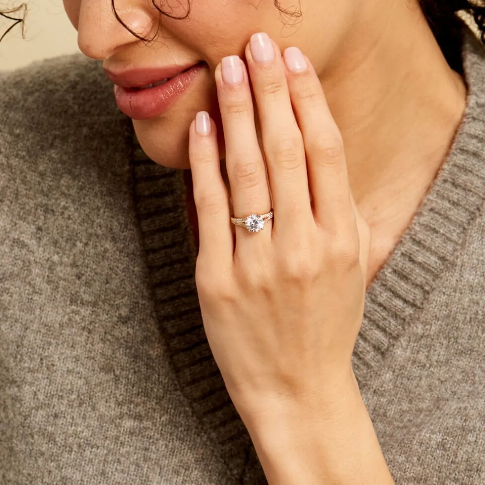 Bague Or Jaune Carolina Oxyde De Zirconium