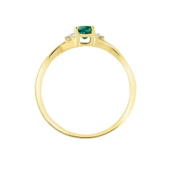 Bague Or Jaune Cassie Emeraude Et Diamant