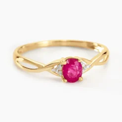 Bague Or Jaune Cassie Rubis Et Diamant