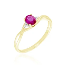 Bague Or Jaune Cassie Rubis Diamants