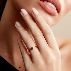 Bague Or Jaune Cassie Rubis Diamants