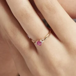 Bague Or Jaune Cassie Rubis Diamants