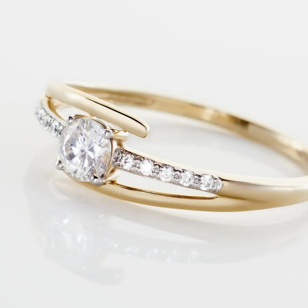 Bague Or Jaune Daegan Oxydes De Zirconium
