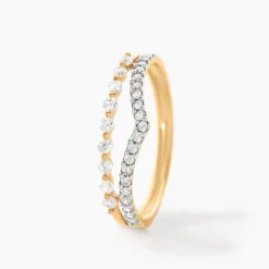 Bague Or Jaune Eclat D'etoile Oxyde De Zirconium