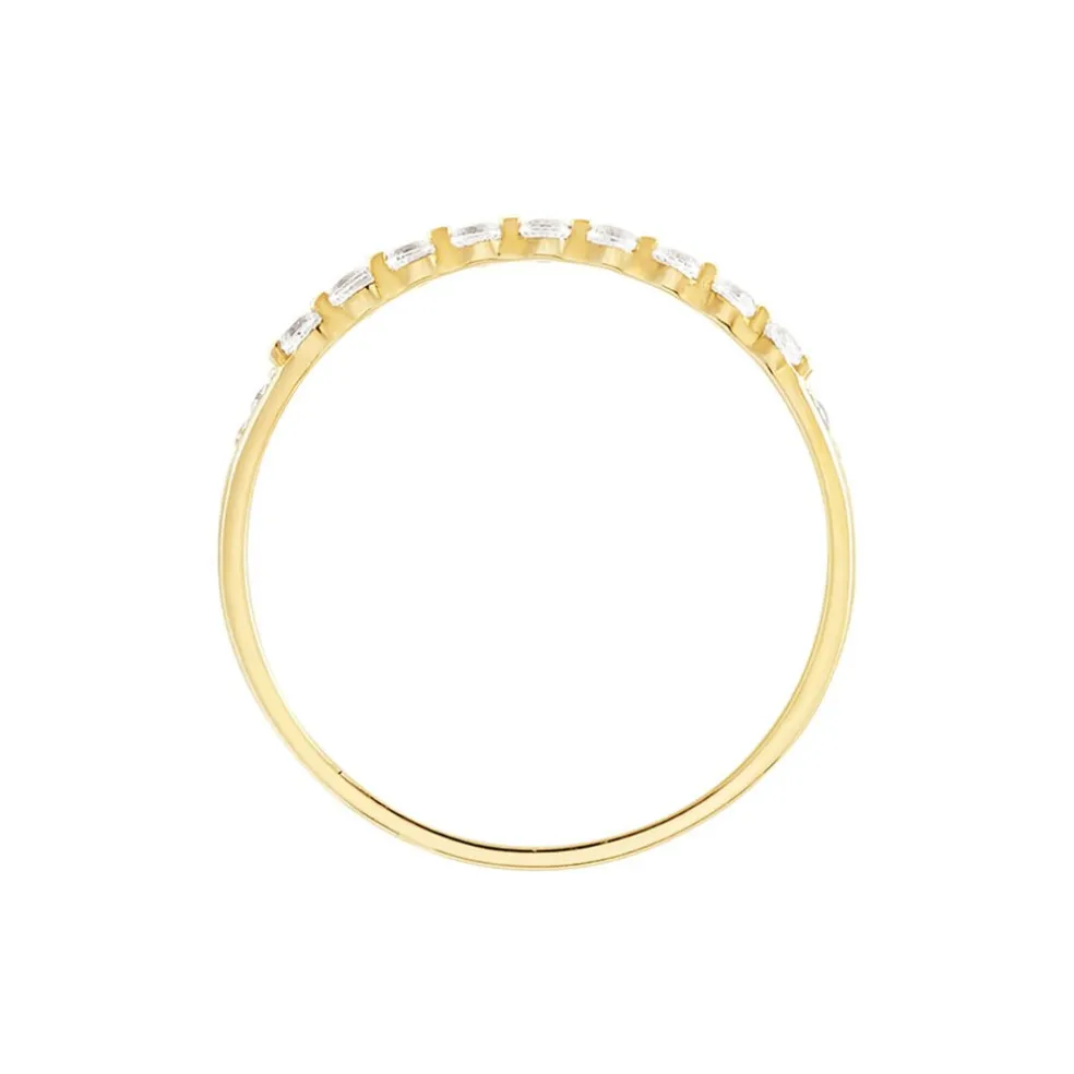 Bague Or Jaune Eclat D'etoile Oxyde De Zirconium