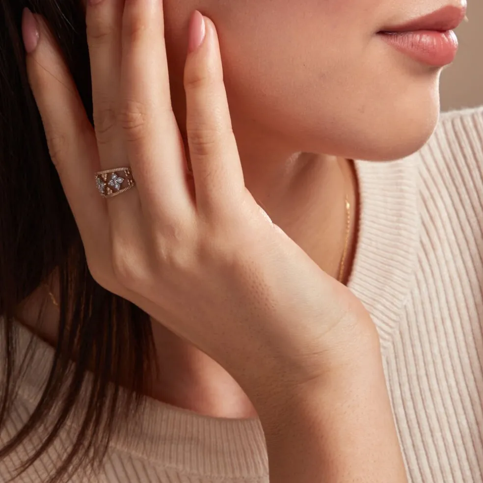 Bague Or Jaune Eternal Spring 3 Fleurs Diamants