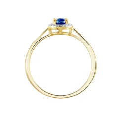 Bague Or Jaune Goulwen Saphir Ovale Et Diamants