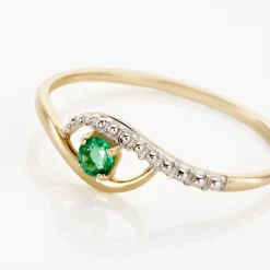 Bague Or Jaune Karmele Emeraude