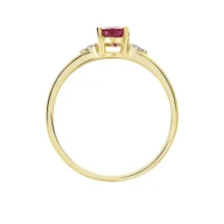 Bague Or Jaune Marie Rubis Diamants