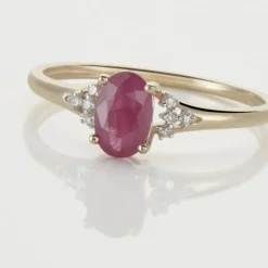 Bague Or Jaune Marie Rubis Diamants