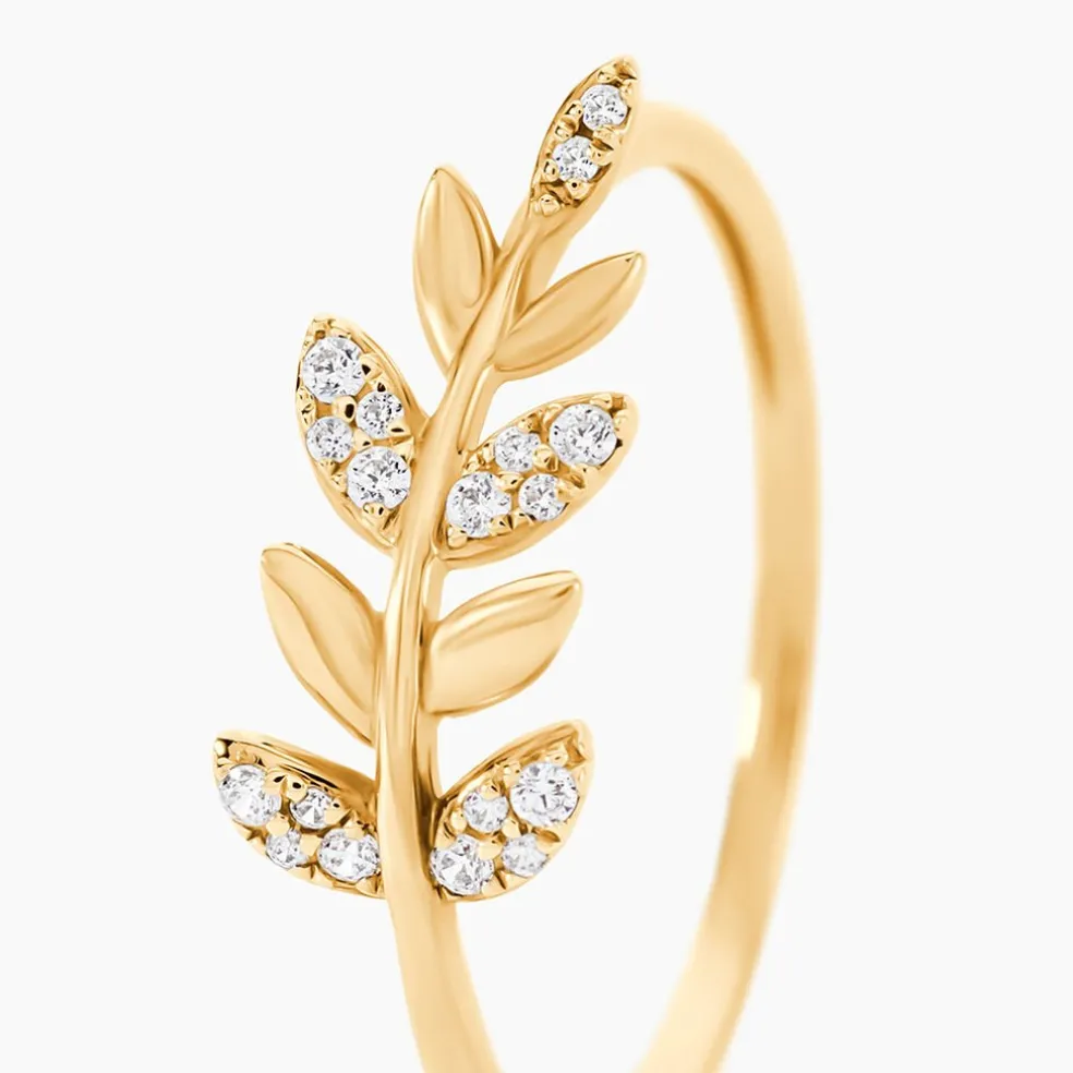 Bague Or Jaune Nahia Oxydes De Zirconium