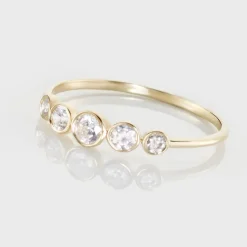 Bague Or Jaune Sabinus Oxydes De Zirconium