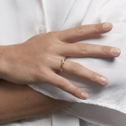 Bague Or Jaune Shaleana Oxydes De Zirconium