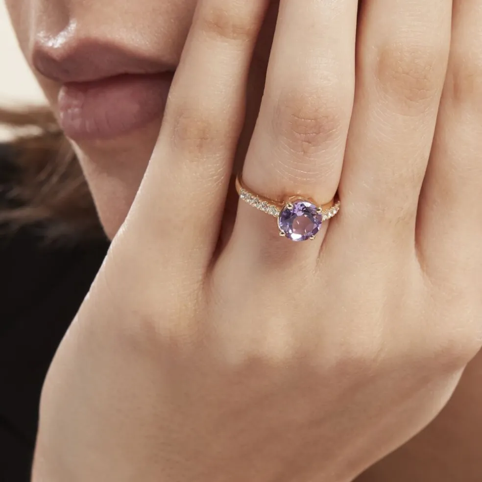 Bague Or Jaune Terese Améthyste
