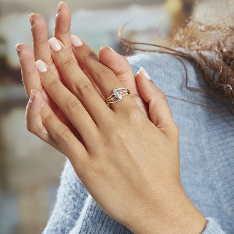 Bague Or Tricolore Dionyse Oxydes De Zirconium