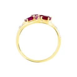 Bague Orchidee Or Bicolore Rubis Diamant