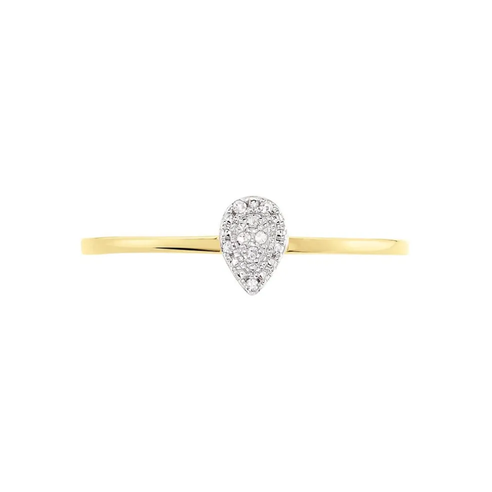 Bague Pear C Or Jaune Diamant