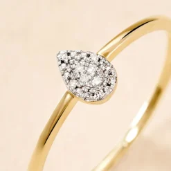 Bague Pear C Or Jaune Diamant