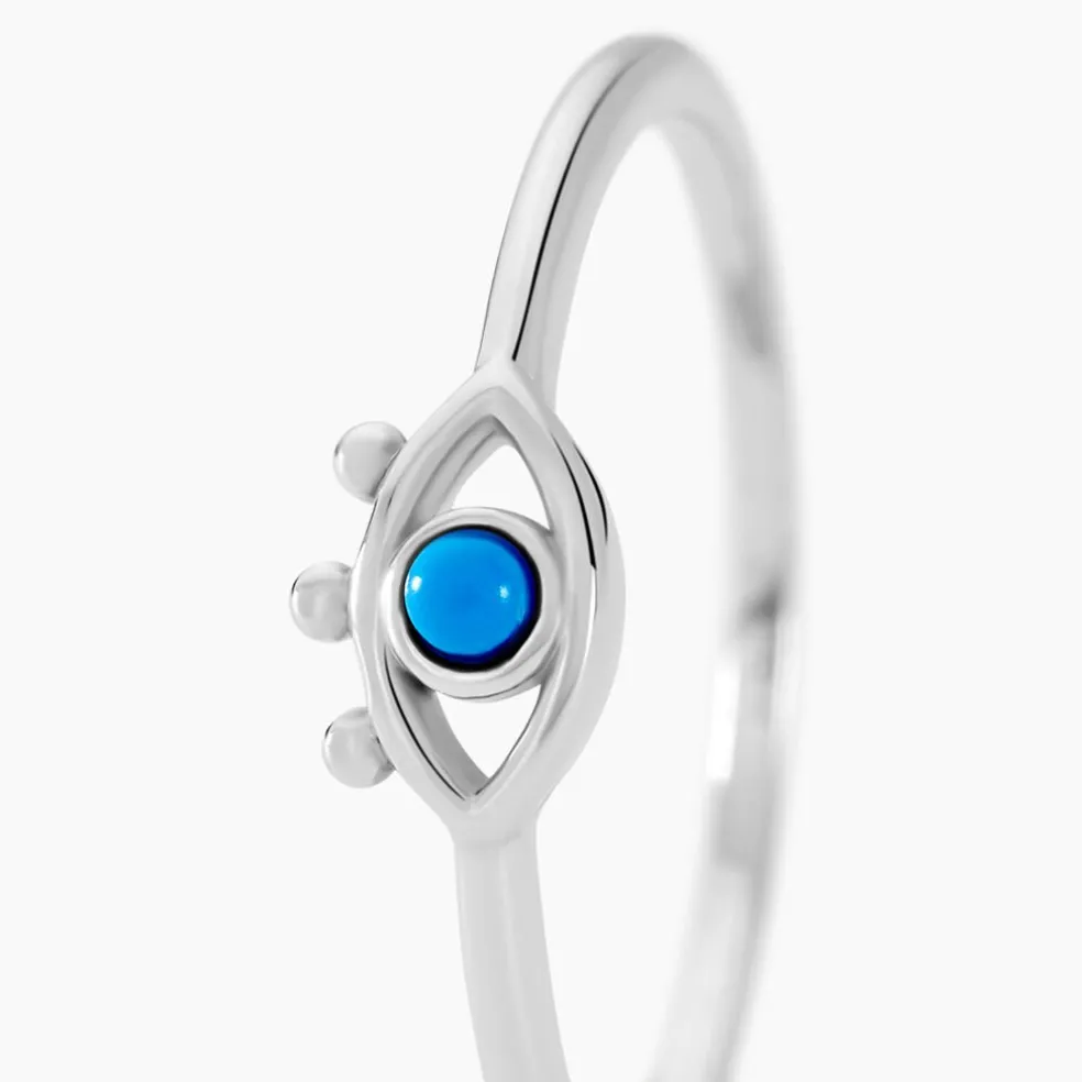 Bague Pernelle Argent Blanc Turquoise
