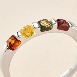 Bague Philo Argent Blanc Ambre