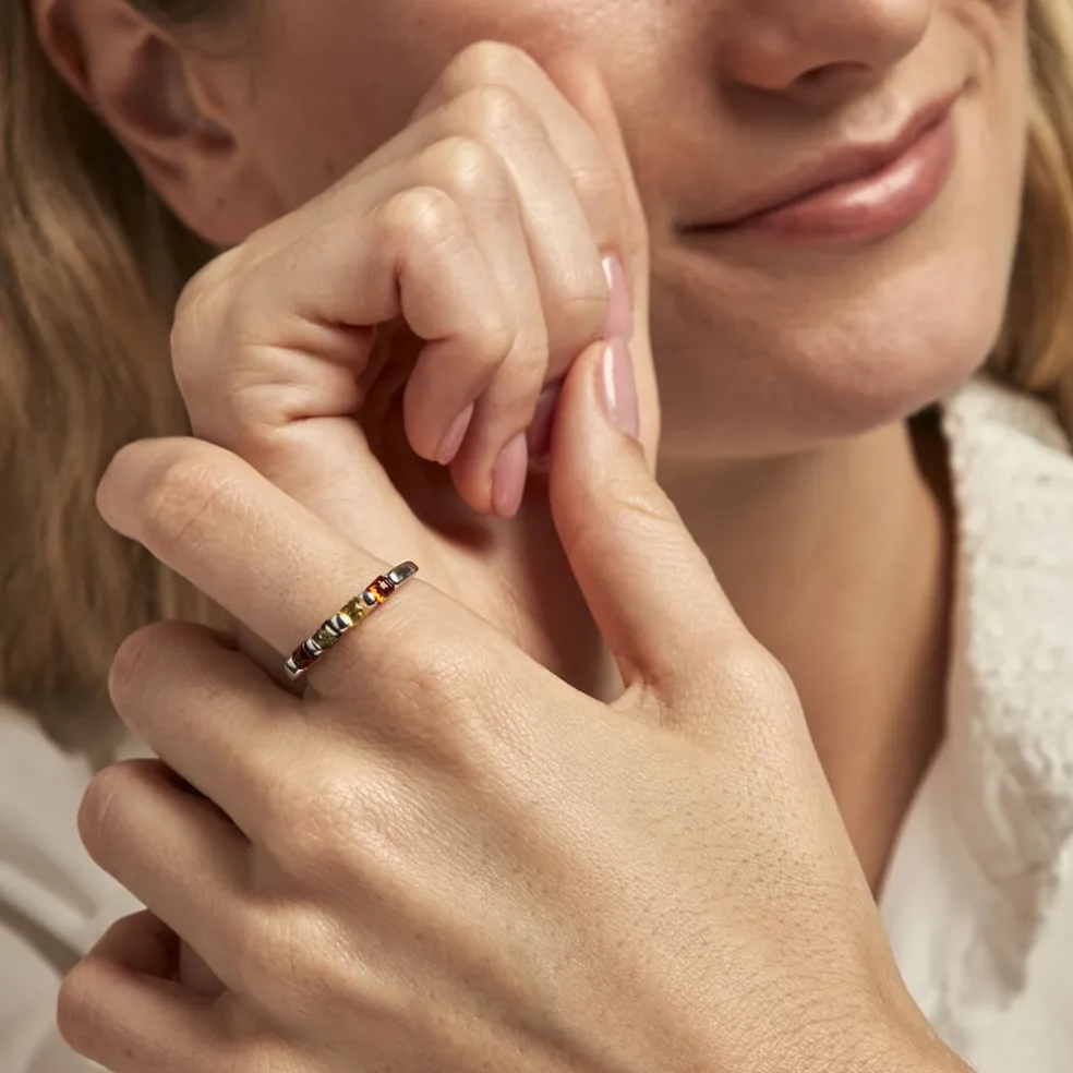 Bague Philo Argent Blanc Ambre