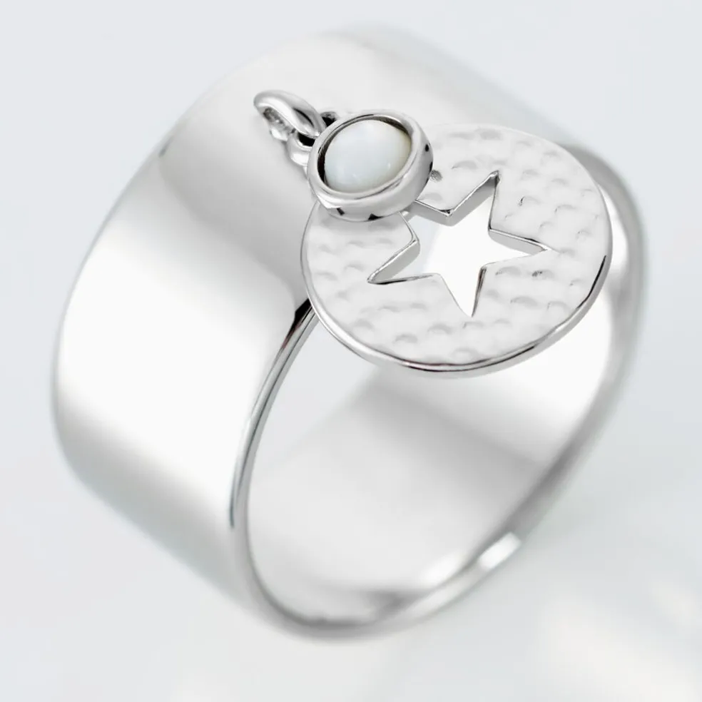 Bague Piassina Argent Blanc Nacre