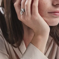 Bague Piassina Argent Blanc Nacre