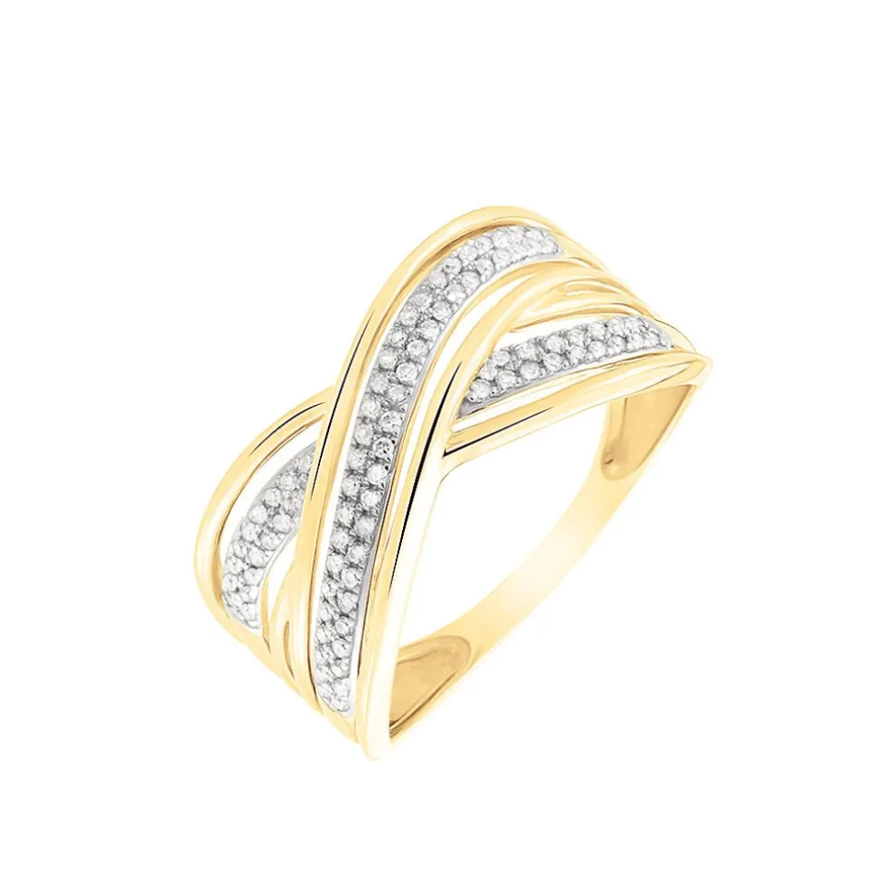 Bague Pivoine Or Jaune Diamant