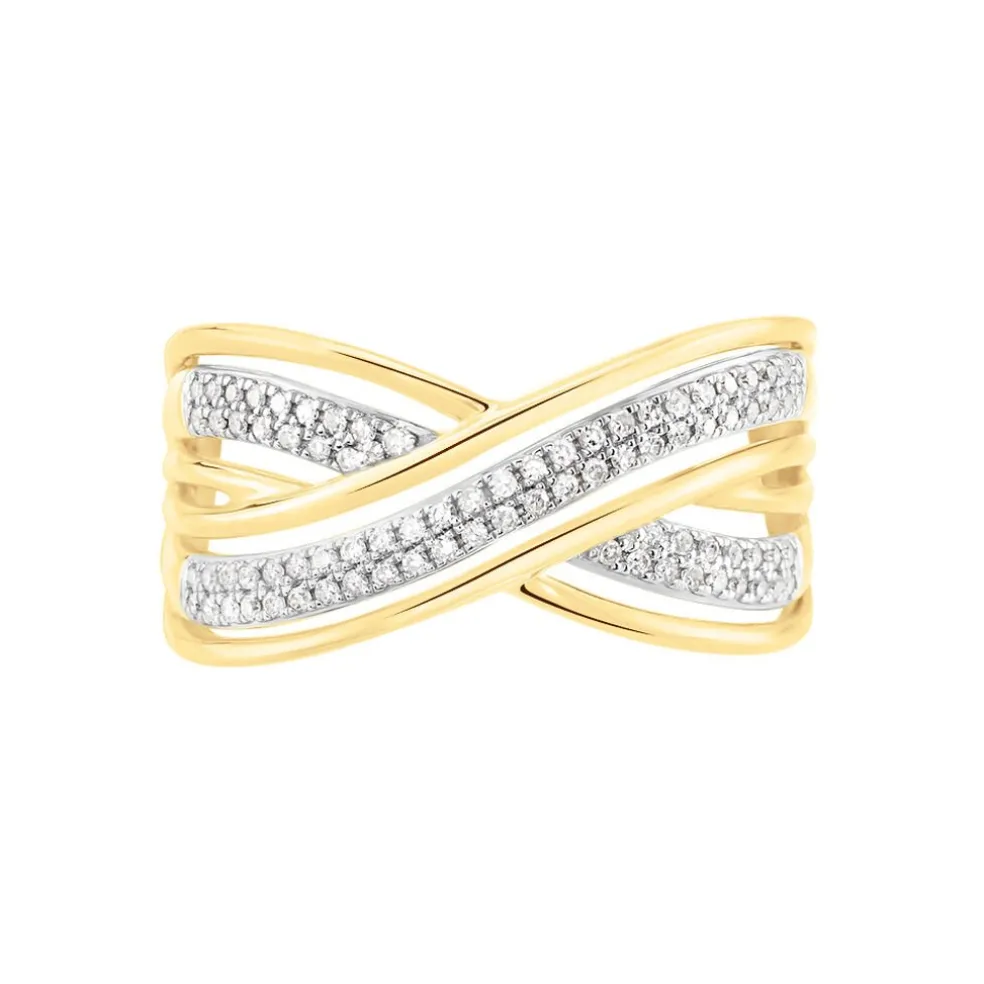 Bague Pivoine Or Jaune Diamant