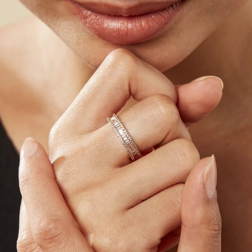 Bague Plaqué Or Gallez Oxydes De Zirconium