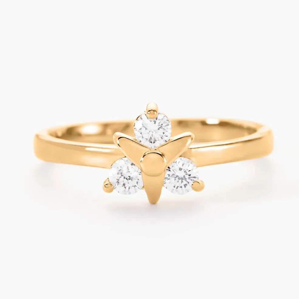 Bague Plaqué Or Jacinth Oxyde De Zirconium