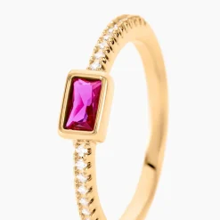 Bague Plaqué Or Jaune Calvina Pierre Synthétique