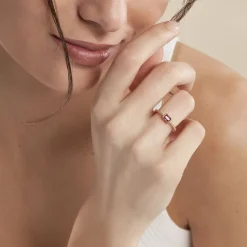 Bague Plaqué Or Jaune Calvina Pierre Synthétique