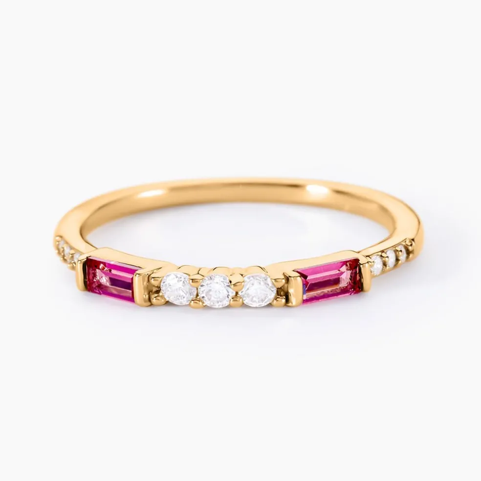 Bague Plaqué Or Jaune Calvin Oxyde De Zirconium