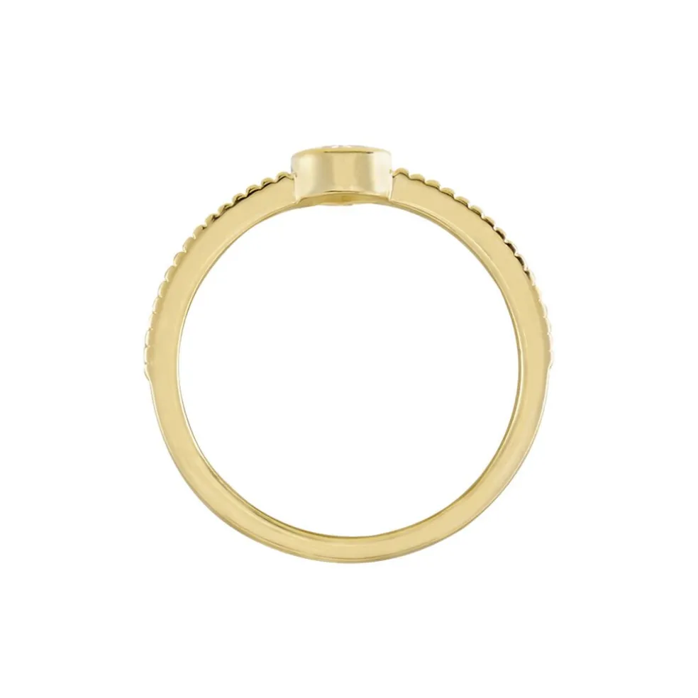 Bague Plaqué Or Lame Oxyde De Zirconium