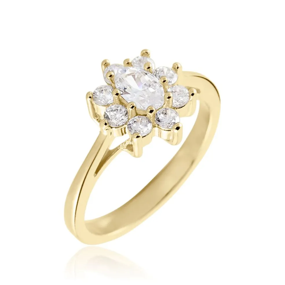 Bague Plaqué Or Mahats Oxyde De Zirconium