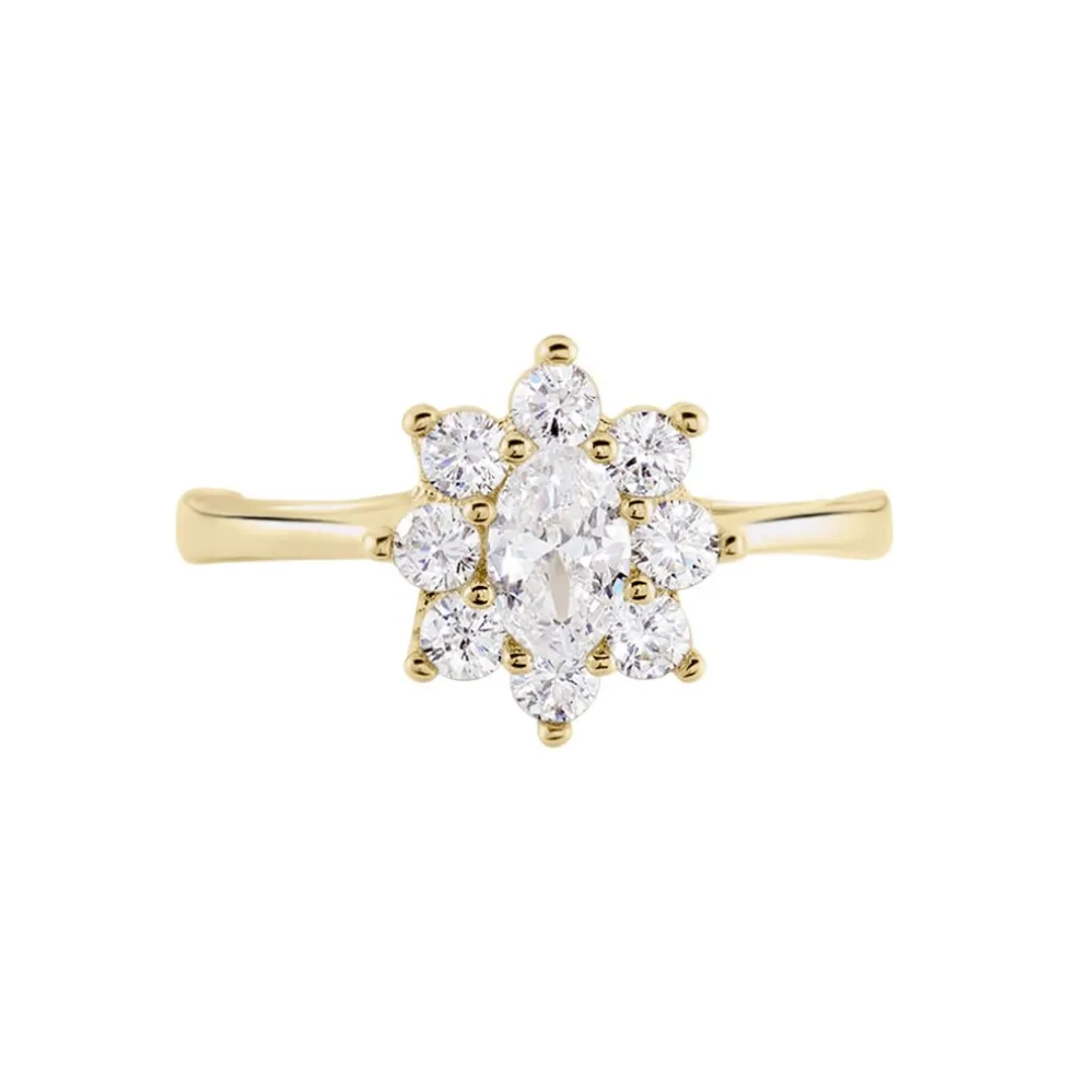 Bague Plaqué Or Mahats Oxyde De Zirconium