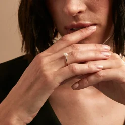 Bague Primo Or Jaune Perle De Culture Et Oxyde De Zirconium