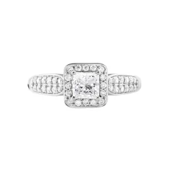 Bague Princessa Platine Blanc Diamant Synthétique