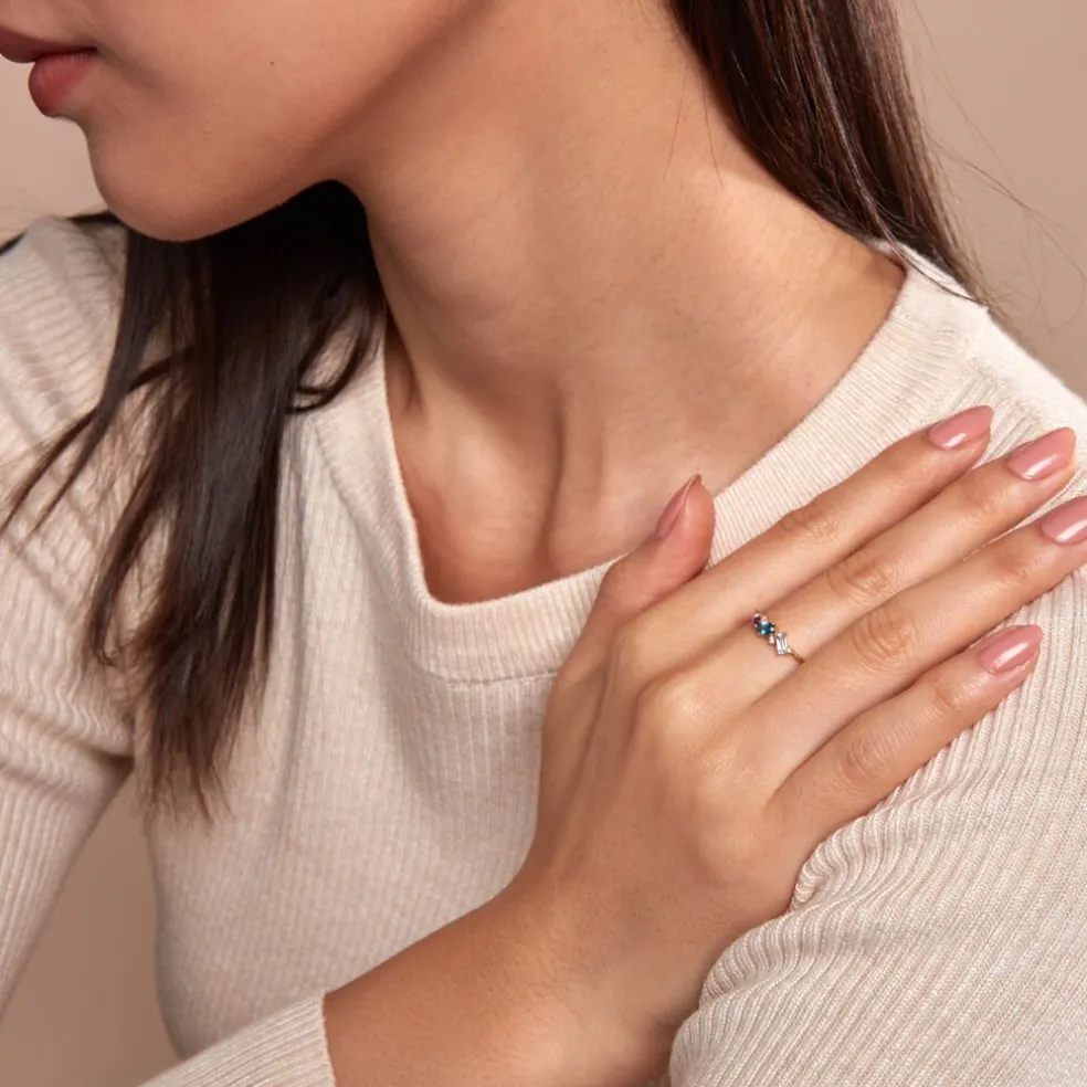 Bague Printemps Précieux Or Jaune Topaze Améthyste