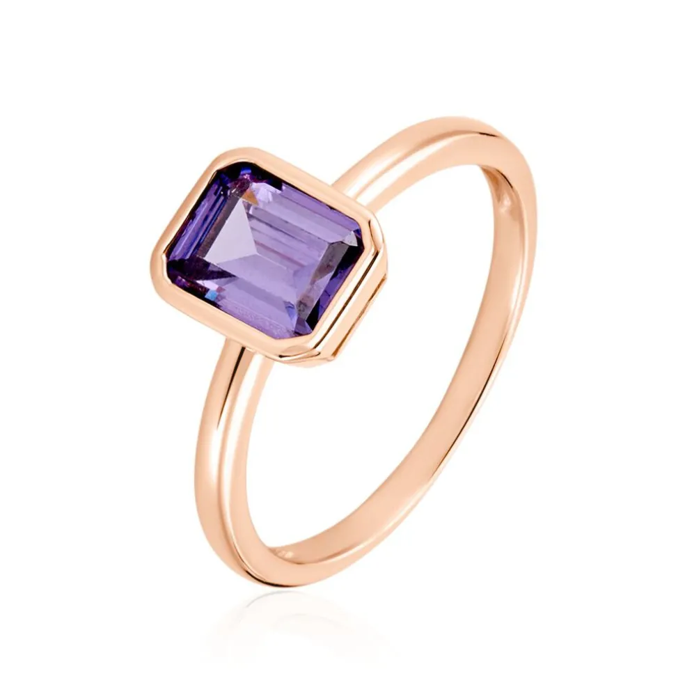 Bague Purple Mood Argent Rose Oxyde De Zirconium