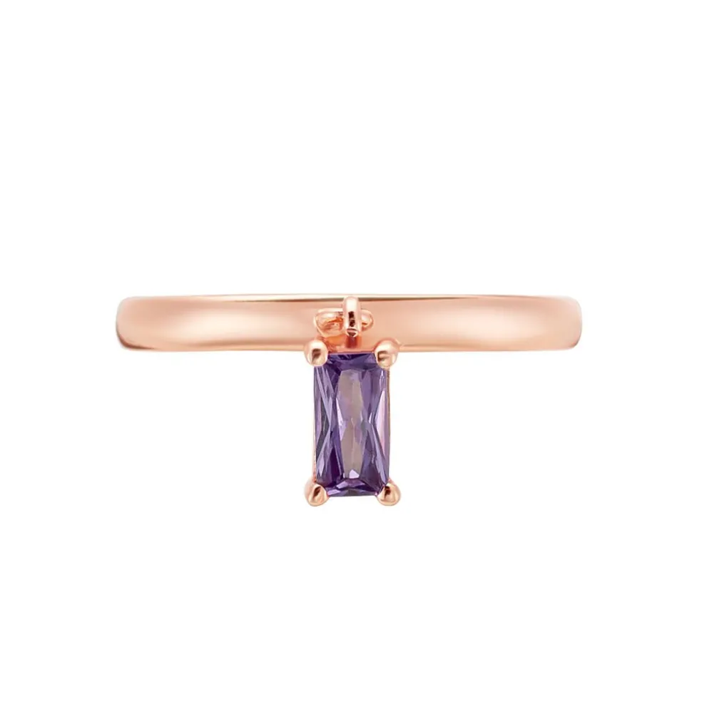 Bague Purple Mood Argent Rose Oxyde De Zirconium