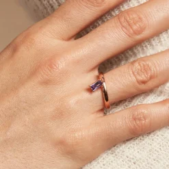 Bague Purple Mood Argent Rose Oxyde De Zirconium