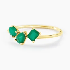 Bague Quincey Or Jaune Emeraude