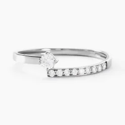 Bague Racheal Or Blanc Diamant Synthétique