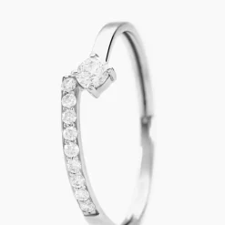 Bague Racheal Or Blanc Diamant Synthétique