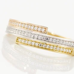 Bague Rama Or Tricolore Oxyde De Zirconium