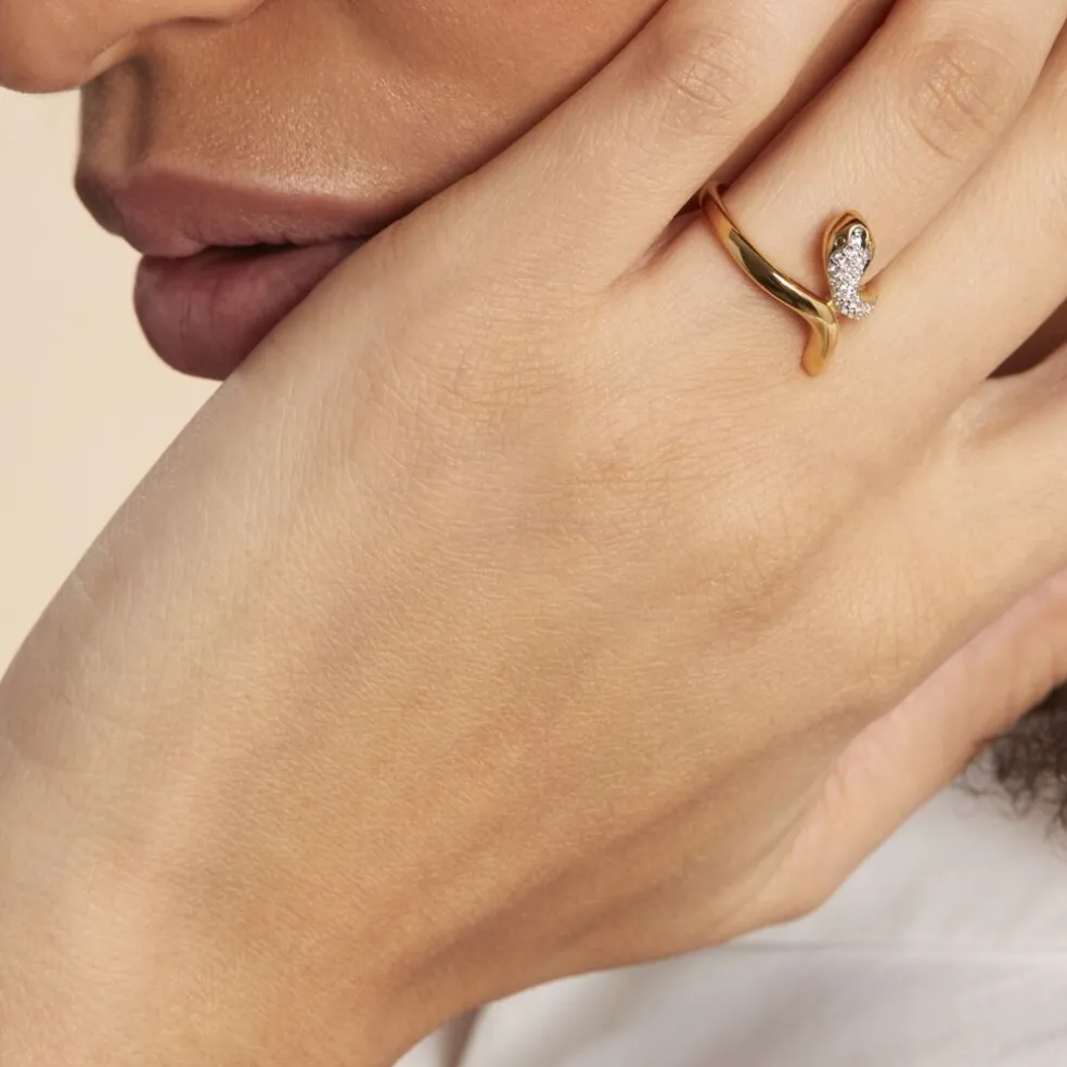 Bague Reyyanae Plaqué Or Jaune Oxyde De Zirconium