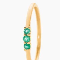 Bague Richie Or Jaune Emaraude